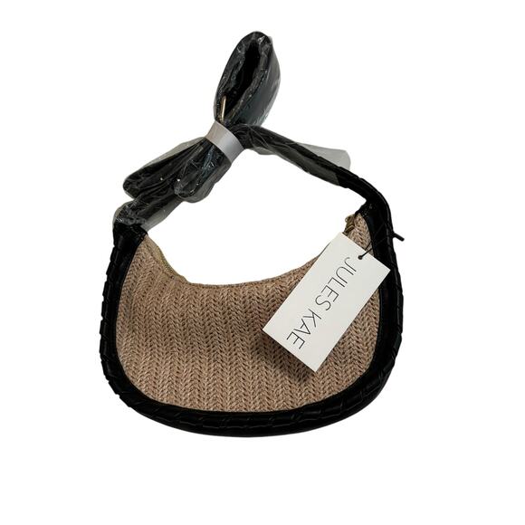 Jules Kae Hobo Style Bag Purse Weaved body Whipstich Trim NWT with dust bag - Picture 2 of 4